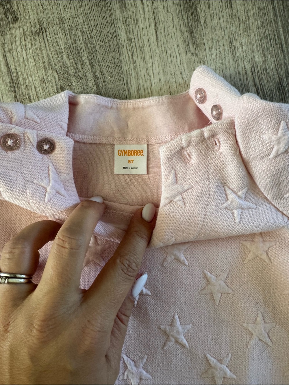 Gymboree Light Pink Star Knit dress with Shoulder Buttons